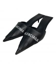 BALENCIAGA（バレンシアガ）の古着「ロゴフリンジミュール」｜ブラック