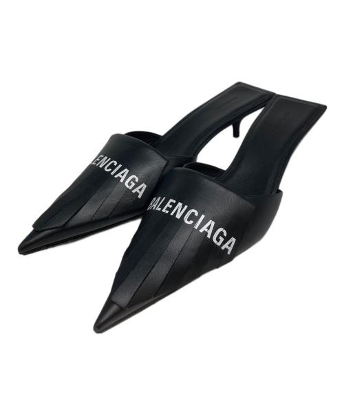 BALENCIAGA（バレンシアガ）BALENCIAGA (バレンシアガ) ロゴフリンジミュール ブラック サイズ:37の古着・服飾アイテム