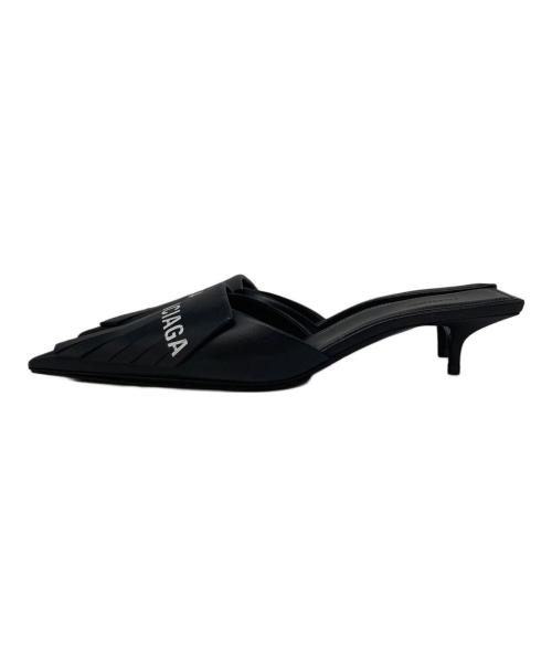 BALENCIAGA（バレンシアガ）BALENCIAGA (バレンシアガ) ロゴフリンジミュール ブラック サイズ:37の古着・服飾アイテム