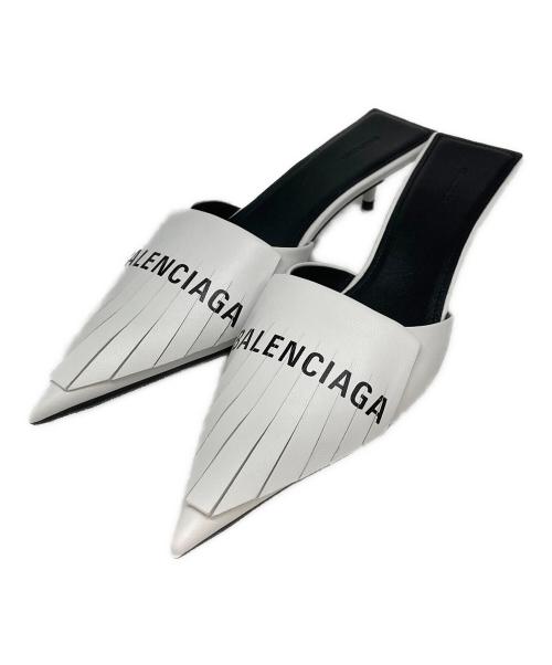 BALENCIAGA（バレンシアガ）BALENCIAGA (バレンシアガ) ロゴフリンジミュール ホワイト サイズ:37の古着・服飾アイテム