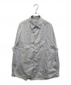 COOTIE PRODUCTIONSクーティープロダクツ）の古着「Stripe Broad Oversized L/S Shirt」｜スカイブルー