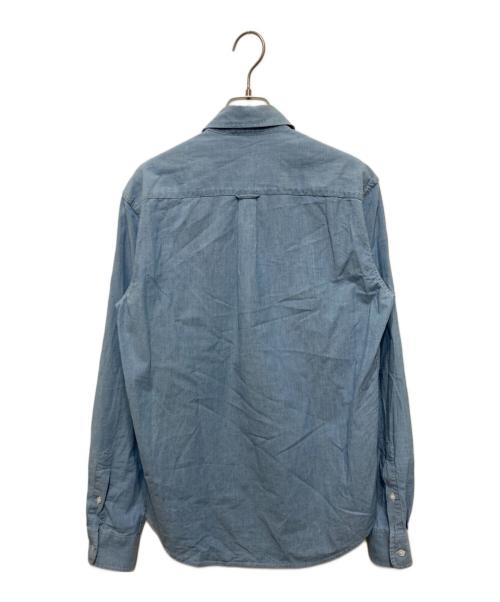 maison kitsune（メゾンキツネ）MAISON KITSUNE (メゾンキツネ) フォックスヘッドクラシックシャツ インディゴ サイズ:38の古着・服飾アイテム