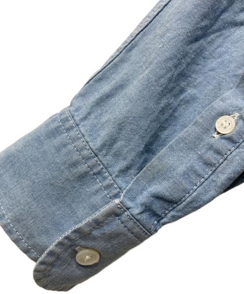 maison kitsune（メゾンキツネ）MAISON KITSUNE (メゾンキツネ) フォックスヘッドクラシックシャツ インディゴ サイズ:38の古着・服飾アイテム