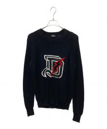 DIESEL（ディーゼル）の古着「Dロゴワッペンニット」｜ブラック