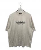 BALENCIAGAバレンシアガ）の古着「WORLDWIDEロゴプリントTシャツ」｜ベージュ