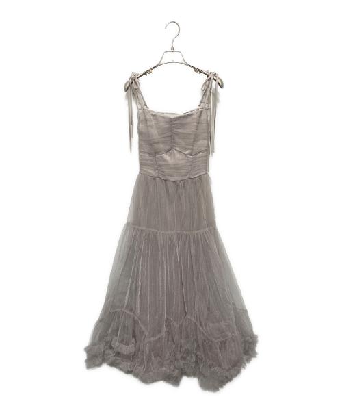 M ME EME（エムミーエメ）M me eme (エムミーエメ) Romantic gathered ribbon onepiece ピンク サイズ:FREEの古着・服飾アイテム
