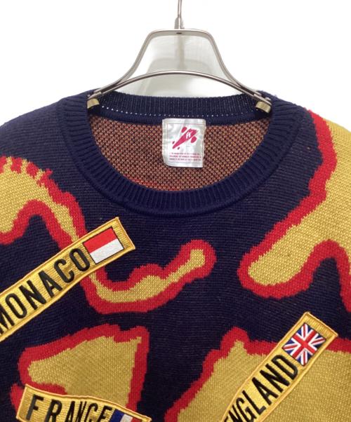 F1 GP（エフワン）F1 GP (エフワン) ウールニット ネイビー サイズ:FREEの古着・服飾アイテム