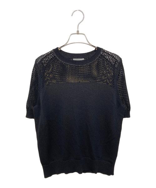 theory luxe（セオリーリュクス）theory luxe (セオリーリュクス) メッシュコンビネーションショートスリーブセーター ブラック サイズ:38の古着・服飾アイテム