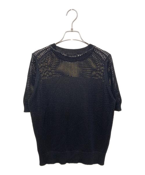 theory luxe（セオリーリュクス）theory luxe (セオリーリュクス) メッシュコンビネーションショートスリーブセーター ブラック サイズ:38の古着・服飾アイテム