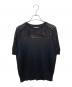 theory luxe（セオリーリュクス）の古着「メッシュコンビネーションショートスリーブセーター」｜ブラック