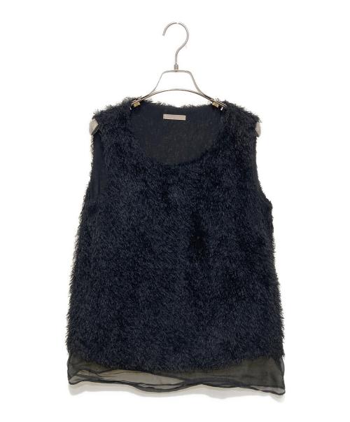 theory luxe（セオリーリュクス）theory luxe (セオリーリュクス) フリンジコンビネーションノースリーブブ ラウス ブラック サイズ:38の古着・服飾アイテム