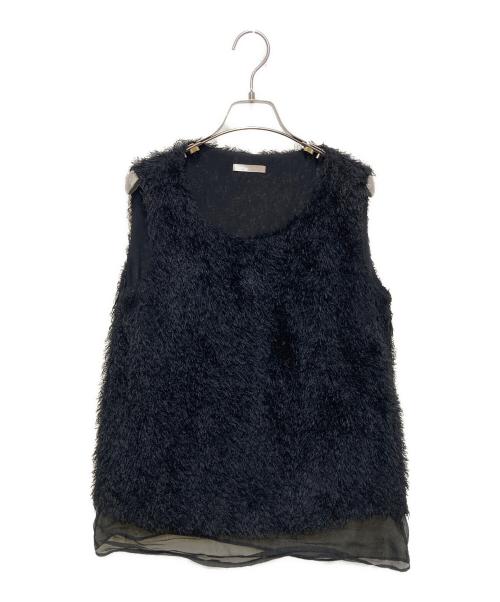 theory luxe（セオリーリュクス）theory luxe (セオリーリュクス) フリンジコンビネーションノースリーブブ ラウス ブラック サイズ:38の古着・服飾アイテム