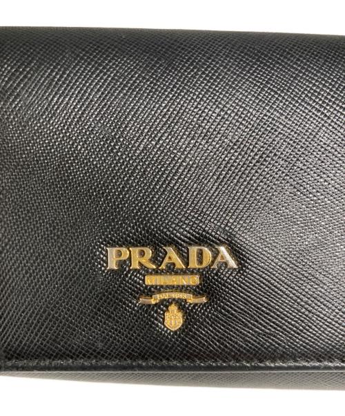 PRADA（プラダ）PRADA (プラダ) サフィアーノロングフラップウォレット ブラックの古着・服飾アイテム