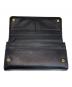 中古・古着 PRADA (プラダ) サフィアーノロングフラップウォレット ブラック：15000円