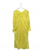 THREE DOTSスリードッツ）の古着「Vintage lawn 2way race-up dress」｜イエロー
