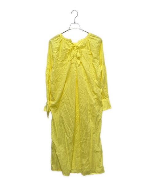 THREE DOTS（スリードッツ）THREE DOTS (スリードッツ) Vintage lawn 2way race-up dress イエロー サイズ:Sの古着・服飾アイテム