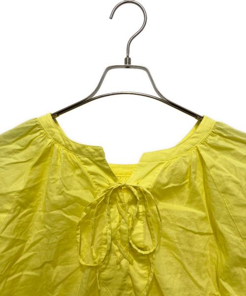 THREE DOTS（スリードッツ）THREE DOTS (スリードッツ) Vintage lawn 2way race-up dress イエロー サイズ:Sの古着・服飾アイテム