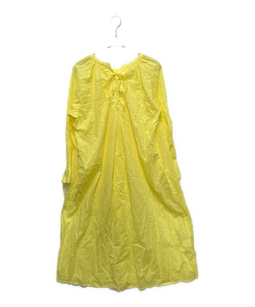 THREE DOTS（スリードッツ）THREE DOTS (スリードッツ) Vintage lawn 2way race-up dress イエロー サイズ:Sの古着・服飾アイテム