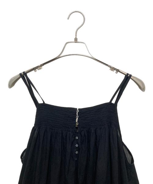 Curensology（カレンソロジー）Curensology (カレンソロジー) コットンギャザーキャミソールワンピース ブラック サイズ:FREEの古着・服飾アイテム