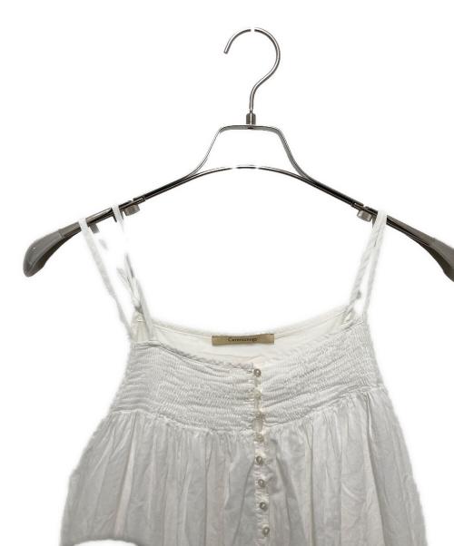 Curensology（カレンソロジー）Curensology (カレンソロジー) コットンギャザーキャミソールワンピース ホワイト サイズ:FREEの古着・服飾アイテム