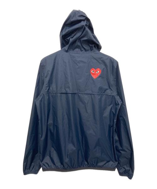 K-WAY（ケイウェイ）K-way (ケイウェイ) PLAY COMME des GARCONS (プレイコムデギャルソン) ハートワッペンナイロンジャケット ネイビー サイズ:XSの古着・服飾アイテム