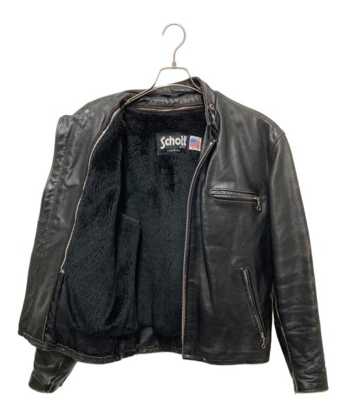 Schott（ショット）Schott (ショット) ファーライナー付きレザージャケット ブラック サイズ:42の古着・服飾アイテム