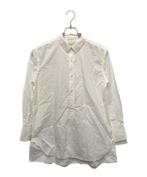 Conte（コンテ）conte (コンテ) コットン ロゴ レギュラーカラーシャツ ホワイト サイズ:FREEの古着・服飾アイテム
