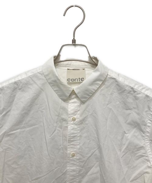 Conte（コンテ）conte (コンテ) コットン ロゴ レギュラーカラーシャツ ホワイト サイズ:FREEの古着・服飾アイテム
