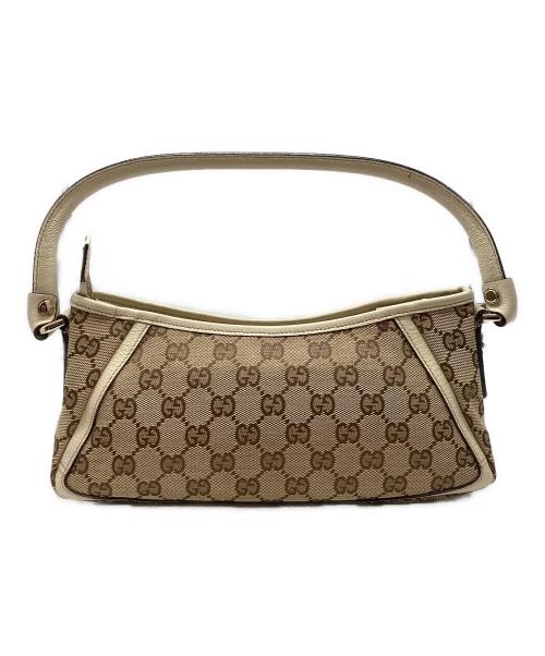 GUCCI（グッチ）GUCCI (グッチ) ワンショルダーバッグ ブラウン×アイボリーの古着・服飾アイテム