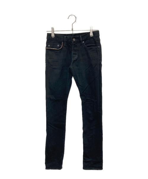 Hysteric Glamour（ヒステリックグラマー）Hysteric Glamour (ヒステリックグラマー) スタッズスキニーデニムパンツ ブラック サイズ:28の古着・服飾アイテム