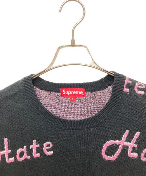 SUPREME（シュプリーム）SUPREME (シュプリーム) HATE SWEATER／ニット ブラック サイズ:Ⅼの古着・服飾アイテム