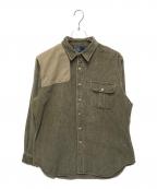 POLO RALPH LAURENポロ・ラルフローレン）の古着「パッチ加工コーデュロイシャツ」｜カーキ