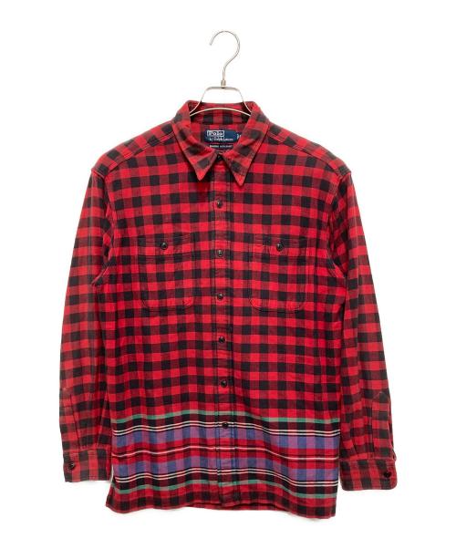 POLO RALPH LAUREN（ポロ・ラルフローレン）POLO RALPH LAUREN (ポロ・ラルフローレン) ブロックチェックネルシャツ レッド サイズ:Ⅿの古着・服飾アイテム