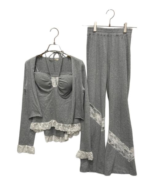 lumignon（ルミニョン）lumignon (ルミニョン) Fluffy cotton lace 3set グレー サイズ:Sの古着・服飾アイテム