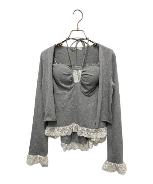 lumignon（ルミニョン）lumignon (ルミニョン) Fluffy cotton lace 3set グレー サイズ:Sの古着・服飾アイテム