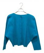me ISSEY MIYAKEミーイッセイ ミヤケ）の古着「FINE KNIT PLEATS カーディガン」｜ブルー