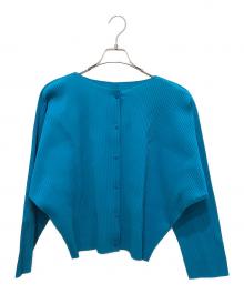 me ISSEY MIYAKE（ミーイッセイ ミヤケ）の古着「FINE KNIT PLEATS カーディガン」｜ブルー