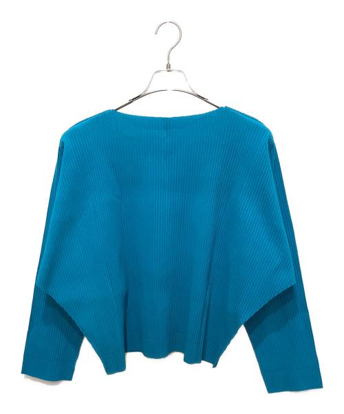 me ISSEY MIYAKE（ミーイッセイ ミヤケ）me ISSEY MIYAKE (ミーイッセイ ミヤケ) FINE KNIT PLEATS カーディガン ブルー サイズ:FREEの古着・服飾アイテム