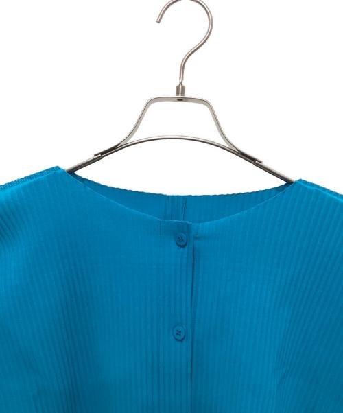 me ISSEY MIYAKE（ミーイッセイ ミヤケ）me ISSEY MIYAKE (ミーイッセイ ミヤケ) FINE KNIT PLEATS カーディガン ブルー サイズ:FREEの古着・服飾アイテム