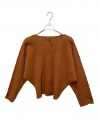 me ISSEY MIYAKEミーイッセイ ミヤケ）の古着「FINE KNIT PLEATS カーディガン」｜ブラウン