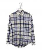 RALPH LAURENラルフローレン）の古着「リネンチェックシャツ」｜ホワイト