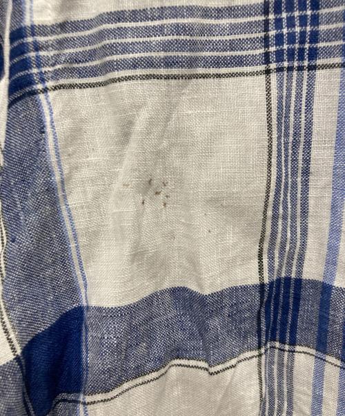 RALPH LAUREN（ラルフローレン）RALPH LAUREN (ラルフローレン) リネンチェックシャツ ホワイト サイズ:Ⅿの古着・服飾アイテム