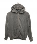 X-LARGEエクストララージ）の古着「PIGMENT DYED EMBOSS LOGO ZIP HOODED SWEAT」｜ブラック