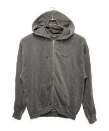 X-LARGE（エクストララージ）の古着「PIGMENT DYED EMBOSS LOGO ZIP HOODED SWEAT」｜ブラック