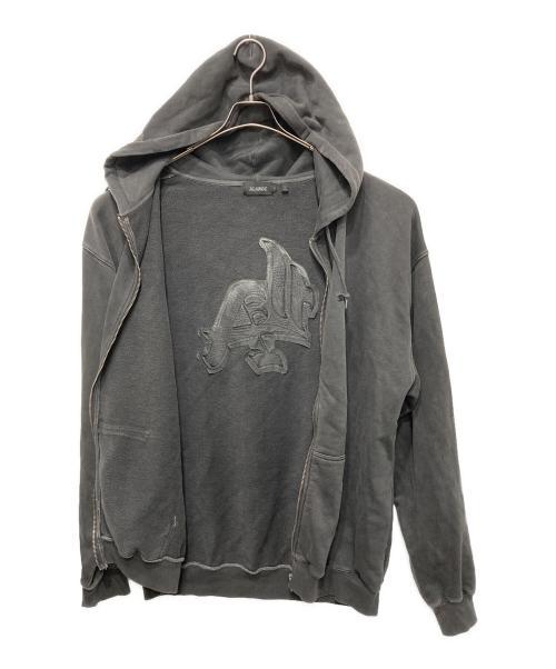 X-LARGE（エクストララージ）X-LARGE (エクストララージ) PIGMENT DYED EMBOSS LOGO ZIP HOODED SWEAT ブラック サイズ:XLの古着・服飾アイテム