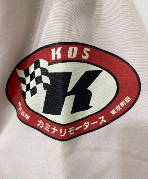 カミナリモータース（カミナリモータース）カミナリモータース (カミナリモータース) ワッペンスタジャン ネイビー×ベージュ サイズ:Ⅼの古着・服飾アイテム