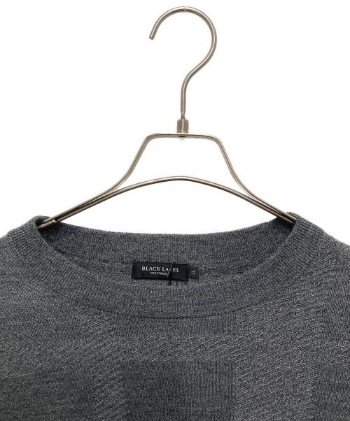 BLACK LABEL CRESTBRIDGE（ブラックレーベル クレストブリッジ）BLACK LABEL CRESTBRIDGE (ブラックレーベル クレストブリッジ) シャドーチェッククルーネックニット グレー サイズ:XLの古着・服飾アイテム