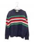 GUCCI（グッチ）の古着「ウールアルパカボーダーニット」｜ネイビー
