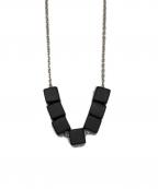 CTHYシティ）の古着「CUBE STONE NECKLACE／キューブストーンネックレス」｜ブラック