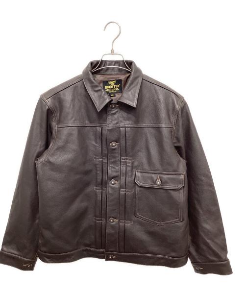 HOUSTON（ヒューストン）HOUSTON (ヒューストン) カウレザートラックジャケット ブラウン サイズ:40Rの古着・服飾アイテム